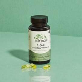 TERRA ORIGIN ADK Essential Vitamins - 60 High Potency Liquid Capsules, Vegan, Non-GMO, Gluten Free, Made in The USA.