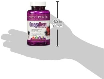 Purity Products OmegaBerry Fish Oil D3 and 1250mg Concentrated Omega-3 Fish 500mg DHA 650mg EPA 60 Soft 30 Day