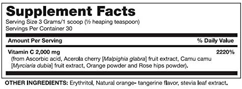Vitamin C Powder Drink Mix 2000mg Antioxidant