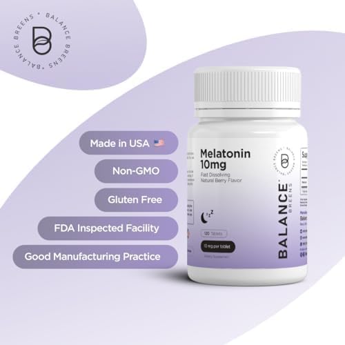 Melatonin 10mg, 100% Drug Free, Fast-Dissolve 120 Tablets