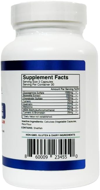 Glucosamine Chondroitin MSM Turmeric & Bromelain 90 Capsules