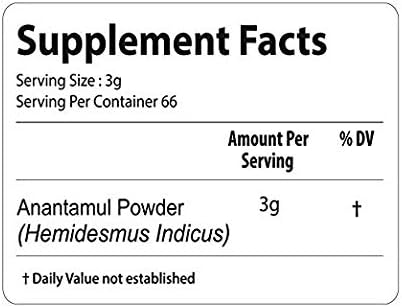 bixa BOTANICAL Sarsaparilla Root Powder (HEMIDESMUS INDICUS) 100g(3.5 Oz) 1| Natural
