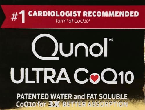 Qunol CoQ10 100mg Softgels, Ultra CoQ10 100mg, 3x 3x Better Q10 Vitamins 4 Month 120 Count
