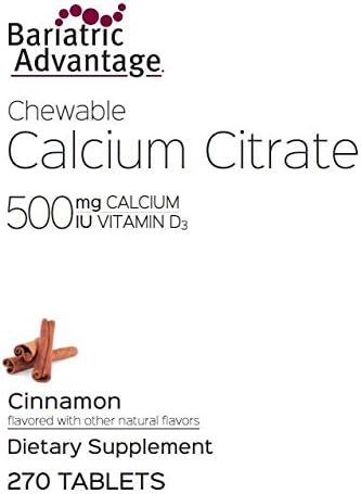 Bariatric Advantage Calcium Citrate Chewable 500 mg 270 Count