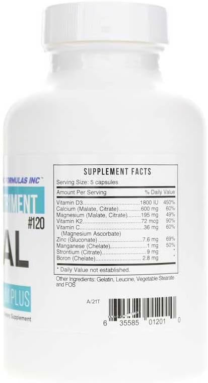 Systemic Formulas CAL Calcium Plus 100 #120. Highly D3 and K2, Zinc,