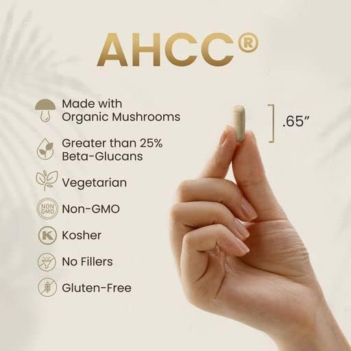 Premium AHCC & Shiitake Mushroom 1100 mg per Serving Supplement, Natural Immunity Booster, Maintains Natural Killer Cell Activity | AHCC is Proven in 30+ Studies | 60-Day Supply, 2-Pack