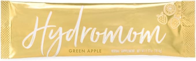 Boobie Hydromom Superfood Electrolyte Drink Mix, Green Apple | Refreshing Energy & Hydration Boost for Mamas | On-The-Go & Travel Essentials for Pregnancy, Lactation, & Beyond, 10 Packets