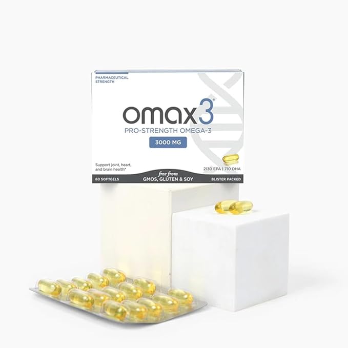 Omax3 Professional Strength Ultra-Pure Omega-3 Fish Oil 1000 mg 60 Softgel