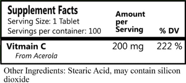 Daily Manufacturing Nature C (Vitamin C 100 Tablets