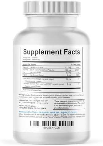 AREDS 2 Eye Vitamin & Mineral 2020 with 2 Study 120 Mini