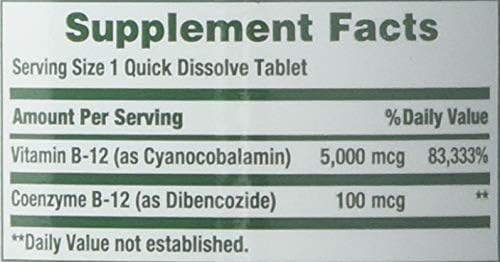 Nature's Bounty Vitamin B-12 5000 mcg, 40 Quick 3)