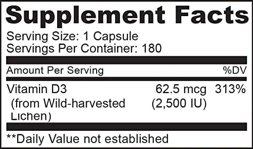 NATURELO Vitamin D3 2500 IU 180 Mini (2 Pack)