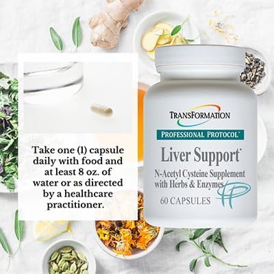 Transformation Enzymes Professional Protocol Liver Support Formula Supplement with Vitamin A, Herbal Blend & Digestive Enzymes - 60 Capsules