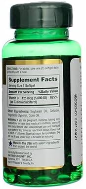 Nature's Bounty, D 5000 Iu Softgels, 100 ct