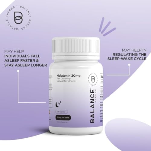 Melatonin 20mg, 100% Drug Free, Fast-Dissolve 120 Tablets