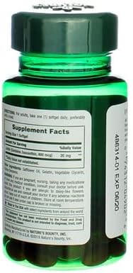 Nature's Bounty Lutein - 20 mg 40 Softgels