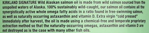 Kirkland Signature 100% Wild Alaskan Salmon 90 EPA 110 DHA 1200mg - 320 Enteric