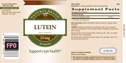 GNC Natural Brand Lutein 20mg, 60