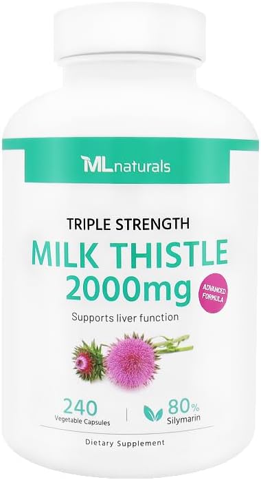 Triple Strength Milk Thistle 2000 mg 400 mg 240 Vegetable (8 Months