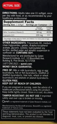 Qunol CoQ10 100mg Softgels, Ultra CoQ10 100mg, 3x 3x Better Q10 Vitamins 4 Month 120 Count