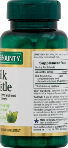 Nature's Bounty Milk Thistle, Herbal Health 175mg, 100 100 Softgels