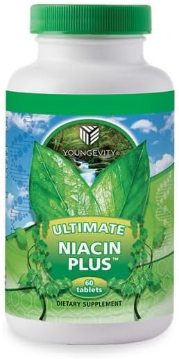 Youngevity Ultimate Niacin Plus™ - 500 mg with Proprietary Blend of Arjuna Bark, Hawthorn Berry, & Nattokinase - 60 Tablets (Pack of 1)