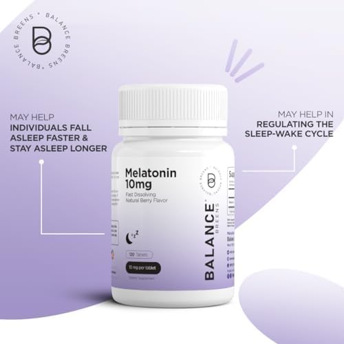 Melatonin 10mg, 100% Drug Free, Fast-Dissolve 120 Tablets