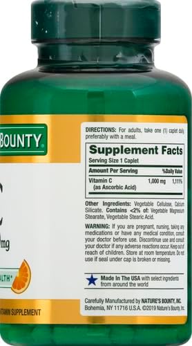 Nature's Bounty Vitamin C 1000mg, Immune 2 Pack, 100 Caplets