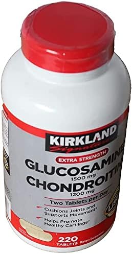 TZWK Kirkland Signature Extra Strength Glucosamine 1500mg/Chondroitin 1200mg 1200mg Sulfate 220 Tablets 2)