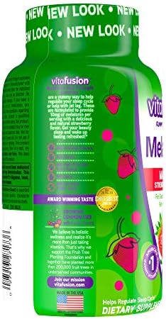 Vitafusion Max Strength Melatonin Gummy Supplements, 10 mg 1 Gummy 50 Day 100 Count