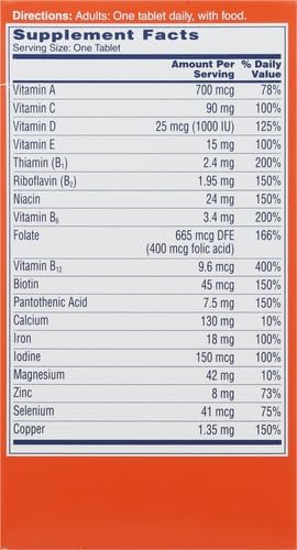 One A Day Women’s Multivitamin, Supplement B12, Biotin, 100 count