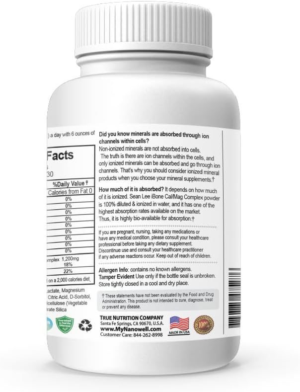 Sean Lee's iBone Cal Mag 120 Vegetable Capsules X 4 Bottles for 4 Months - Bone Health, Calcium Supplement (480 Count)