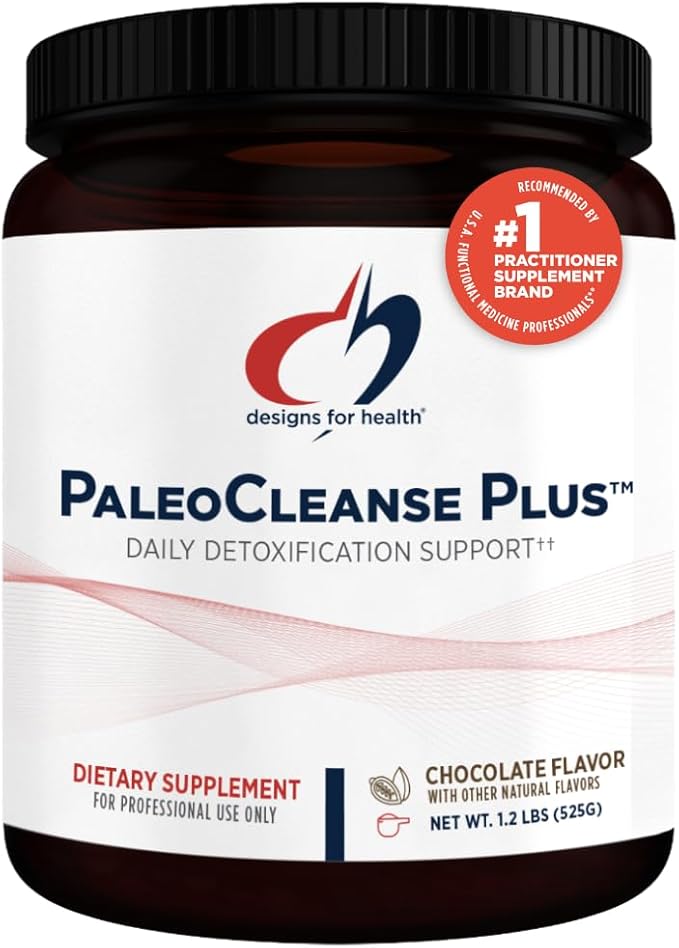Designs for Health PaleoCleanse Plus - Detox Powder with 18g Bone Broth Protein, Antioxidant Herbs, Vitamins + Minerals - Smoothie Shake Drink Mix, Chocolate (15 Servings / 525g)