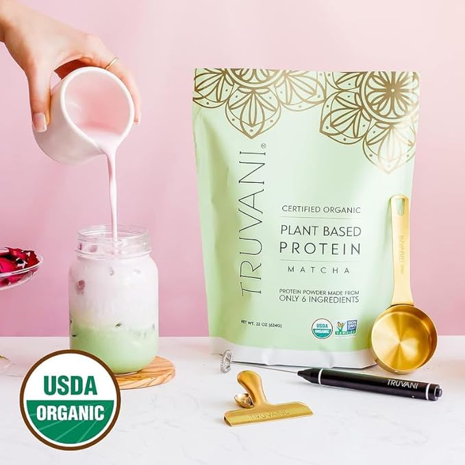 Truvani Vegan Pea Protein Powder 20g Organic 20 Servings