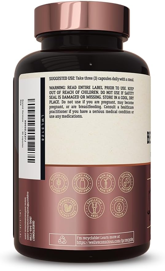 Live Conscious Beyond Hormone Holistic Hormone Balance for Women a DIM w/Myo-Inositol & D-Chiro-Inositol Supplement - Promotes Healthy Estrogen Balance - Everyday PMS Support (2-Pack)