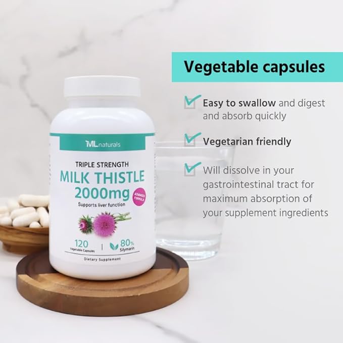 Triple Strength Milk Thistle 2000 mg 400 mg 120 Vegetable (4 Months
