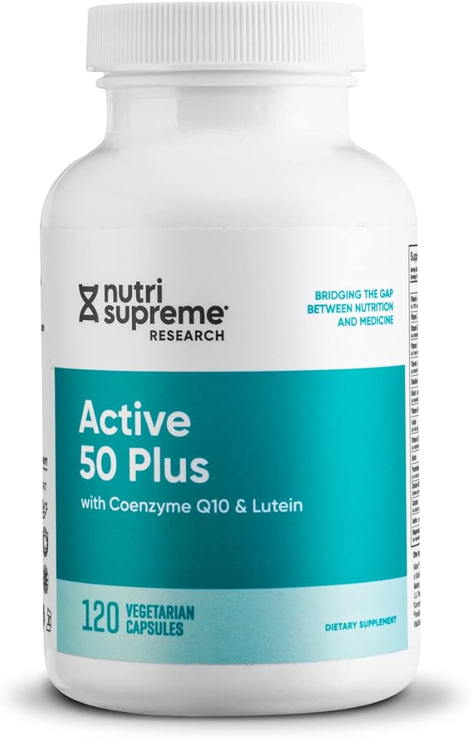 Nutri Supreme Active 50 Plus, CoQ10, Lutein, ALA, and Turmeric, Advanced Formula for Healthy Aging and Vitality, 120 Vegetable Capsules