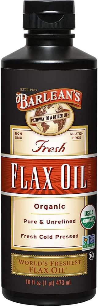 Barlean's Organic Flaxseed Oil Liquid from 7,640mg ALA 3 Fatty 16 oz