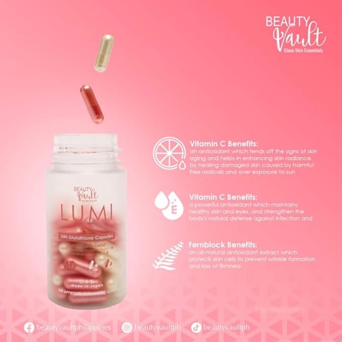 LUMI 24H Glutathione Capsules (60 Caps) 1 Box