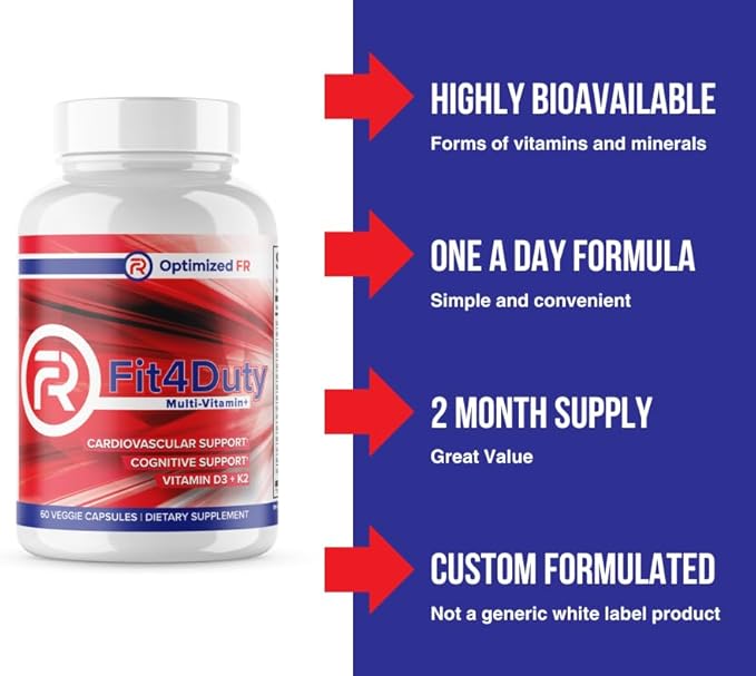 Fit4Duty Multivitamin+, One a day Multivitamin 60 Servings, 2 month