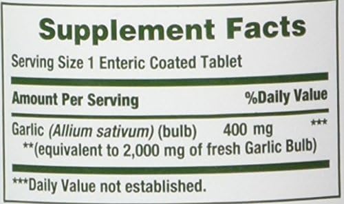 Nature's Bounty Garlic 2000mg, Tablets, 120 4)