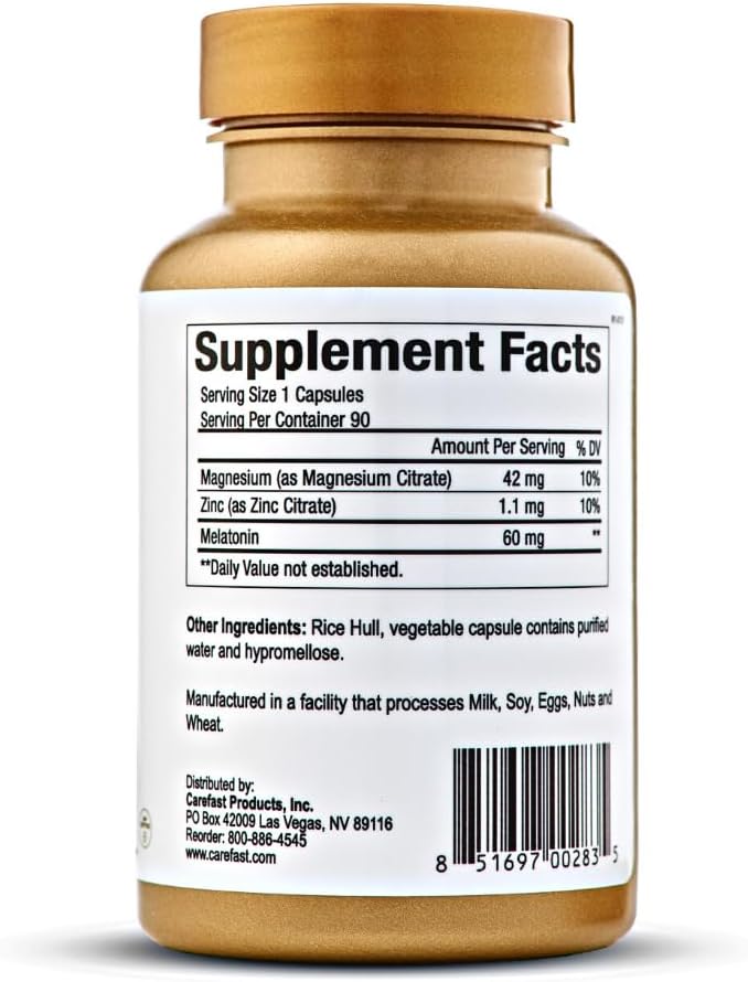 60mg Melatonin Plus Extra Strength High 90 Capsules