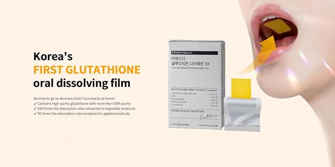 Lyuh Esther Glutathine Direct 3X Edible (1 Box 325mg - 30 Films) 3X, Yellow