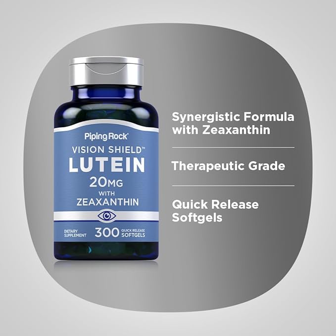 Piping Rock Lutein and Zeaxanthin Supplements 20 mg 300 Softgels