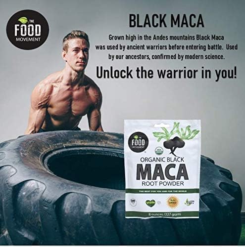 Black Maca 500mg 60 Capsules - Organic, Non-GMO, Vegan, Gluten Free- Black Maca Root Supplement for Whole Body Wellness
