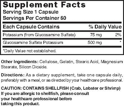 NAT B GLUCOSAMINE SULF CP 500MG60