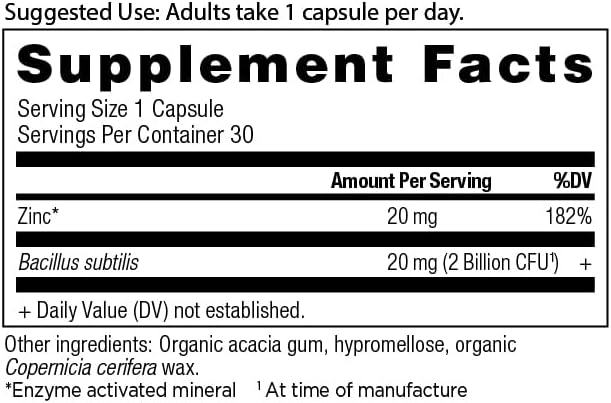 Probiotics and Zinc Supplement by Ancient 30 Count