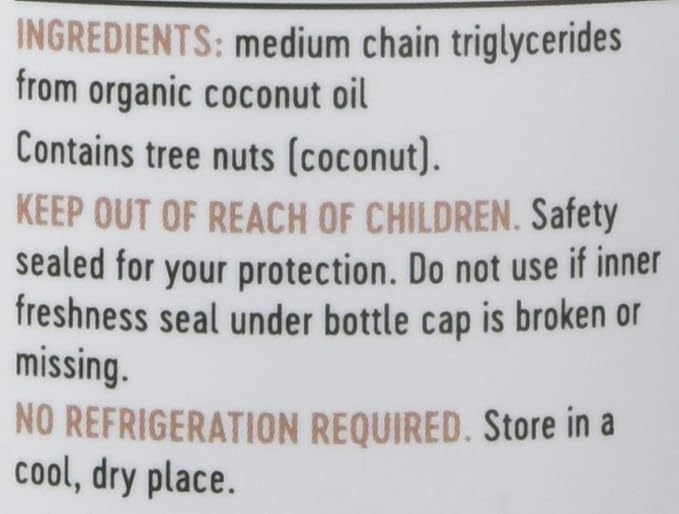 Nature's Way Nature's Way Mct Oil from Coconut Pure Source, No Filler Oils, 14 G of Mcts Per Serving, 30 Fl Oz (Pack of 6)