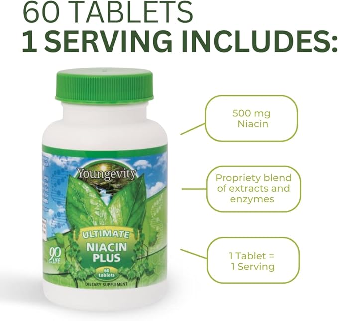 Youngevity Ultimate Niacin Plus™ 500 mg 60 Tablets