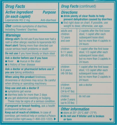 Imodium AD Diarrhea Relief Caplets -Loperamide (294314), Blue, 6 Count
